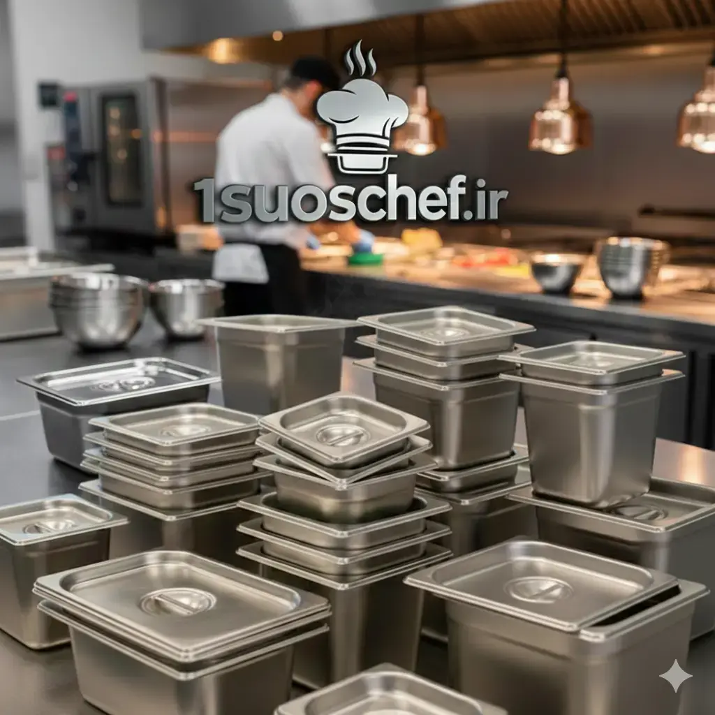 لگن بنماری استیل 1/4 عمق ده مکث سیلور