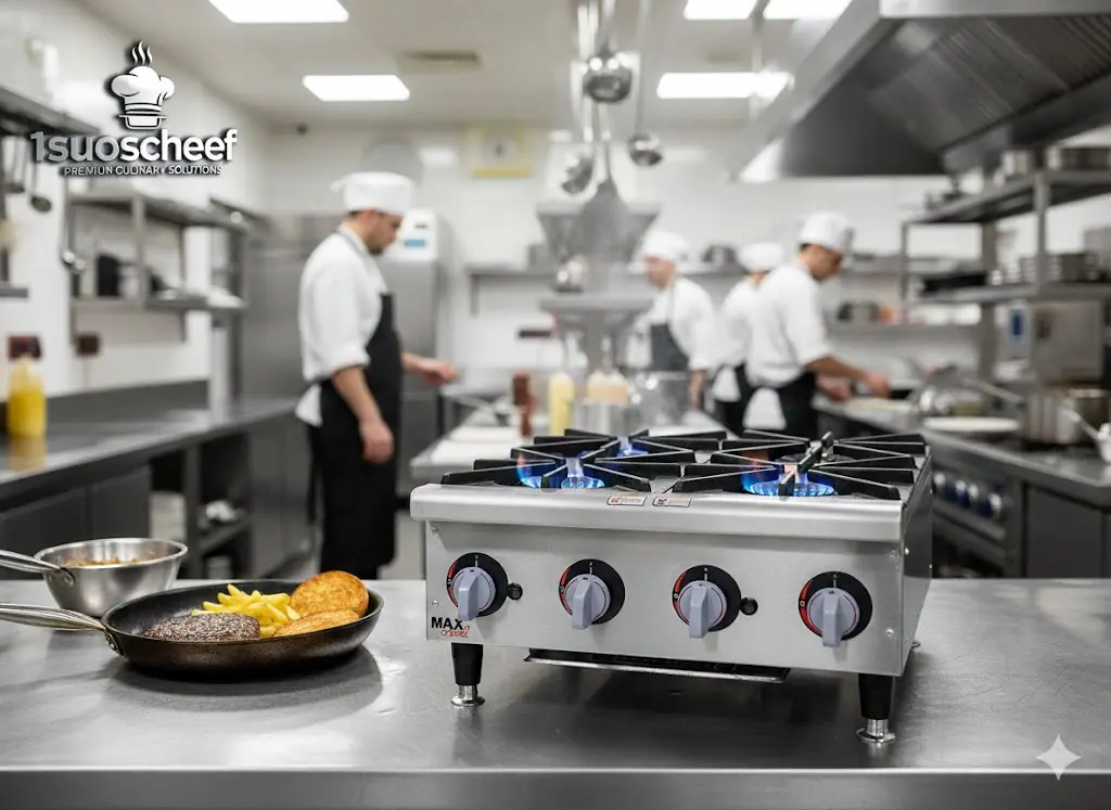 اجاق گاز ۴ شعله رومیزی صنعتی مکث (MAX) - استیل ضدزنگ