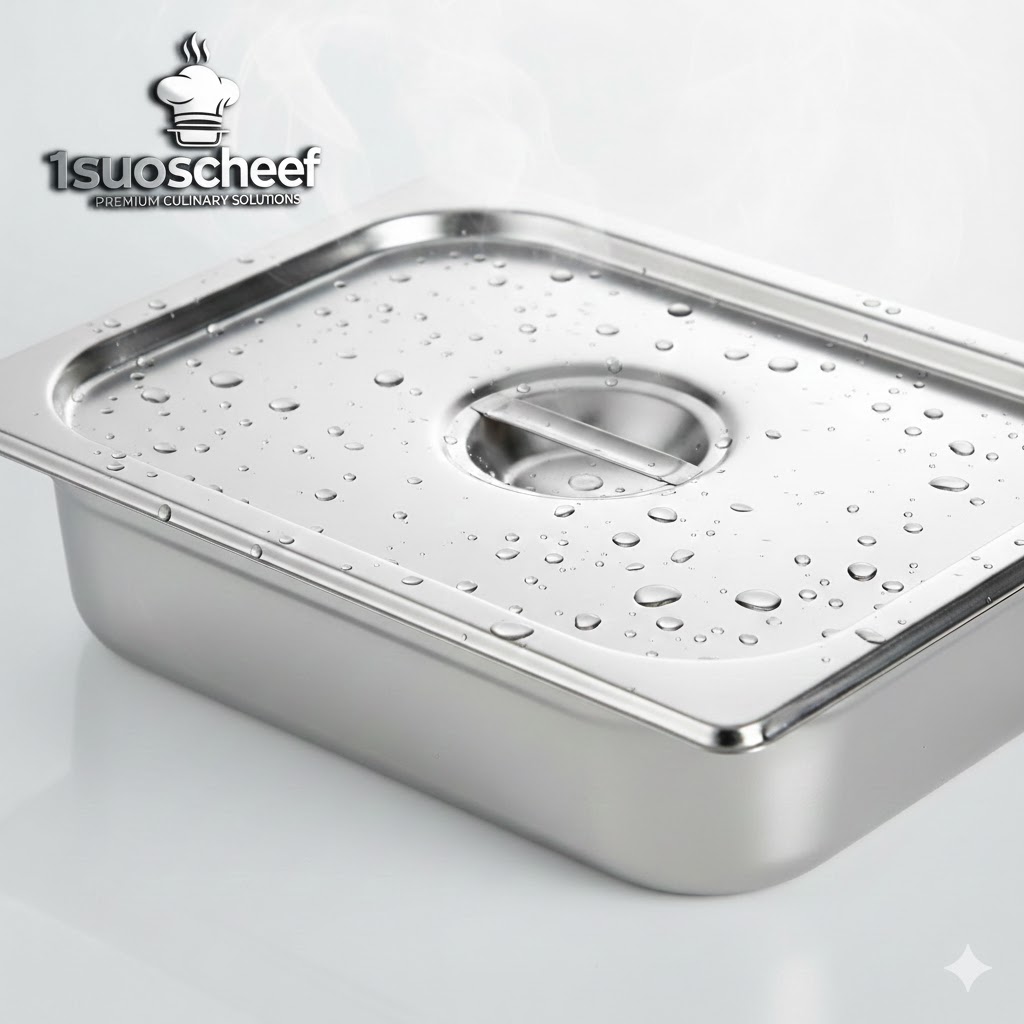 لگن بنماری استیل یک دوم  عمق 10 برند کنزو (Kenzo)  بدون درب