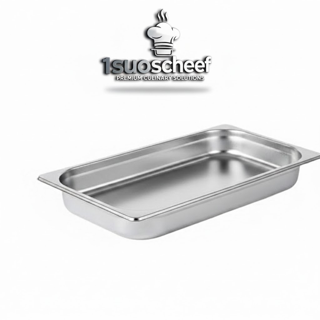 لگن بنماری استیل ۱/۱ عمق ۶.۵ سانتی‌متر برند کنزو (ضخامت ۰.۶ میلی‌متر) درب ندارد