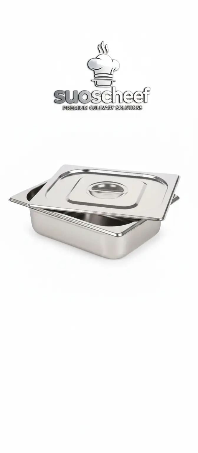 لگن بن ماری استیل ضخیم  ۱/۲ عمق ۶.۵ برند مکث سیلور - ورق ۸ دهم اصل