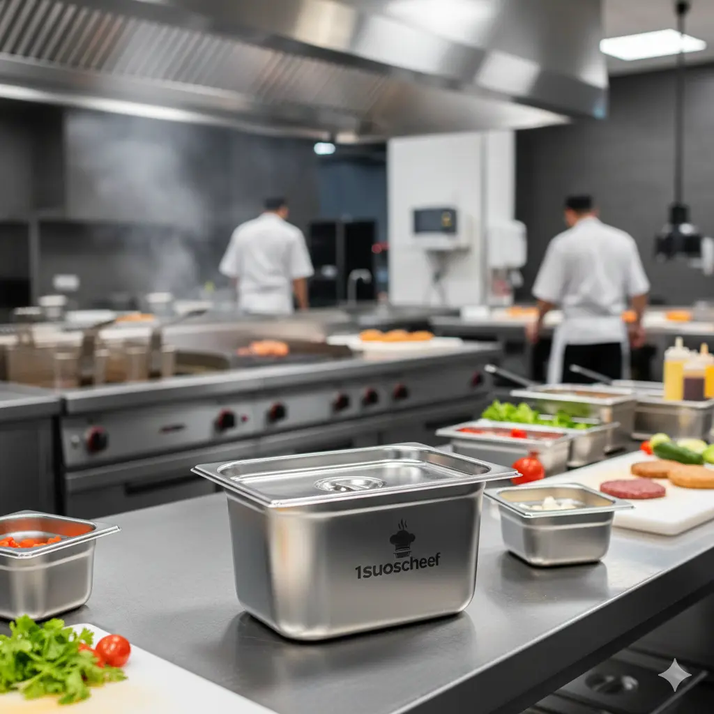 لگن بن ماری استیل ۱/۴ عمق ۱۵ سانت مکث سیلور