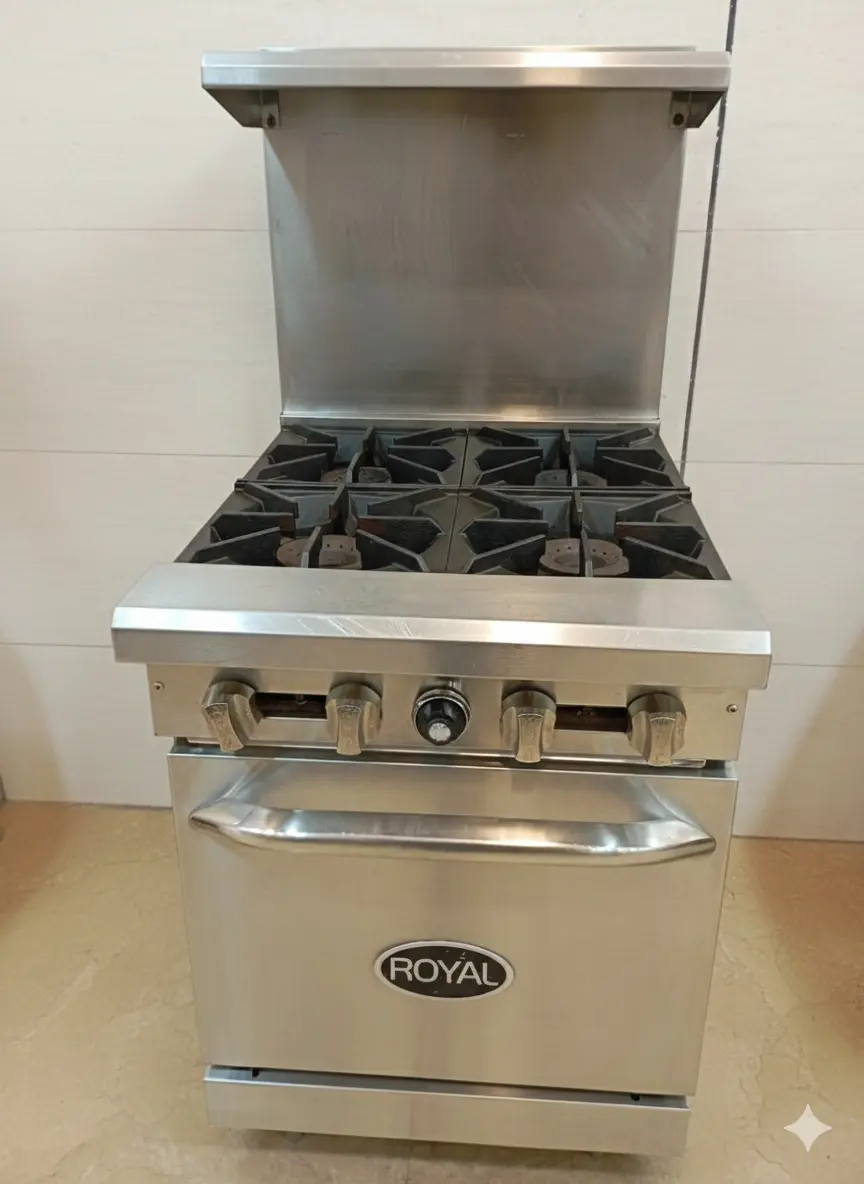 اجاق گاز صنعتی امریکایی  ۴ شعله فردار رویال (Royal) - کارکرده در حد نو