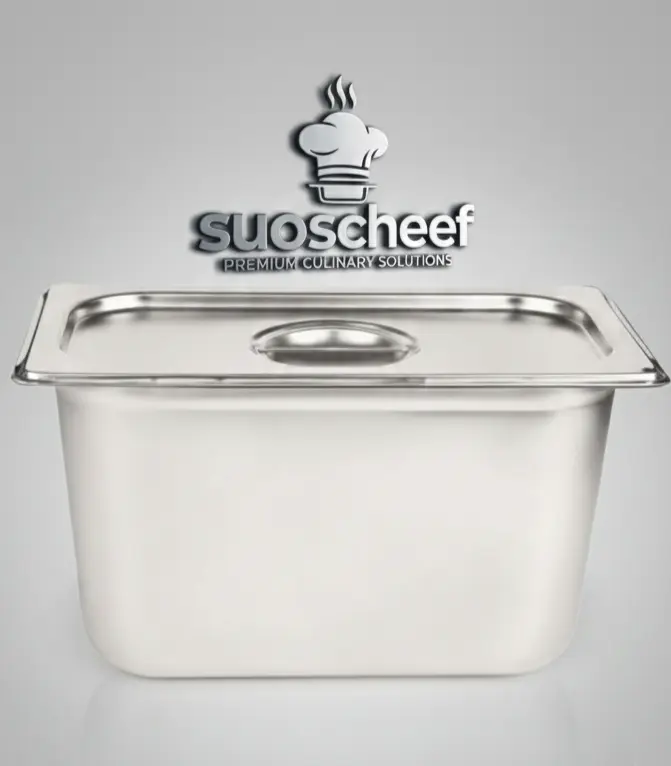 لگن بن‌ماری استیل ۱/۳ عمق ۲۰ سانتی‌متر مکث سیلور (Max Silver)